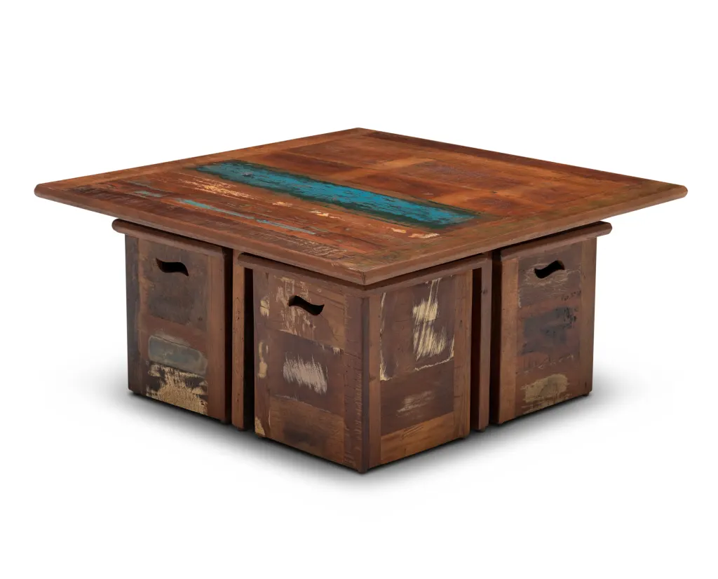 AntiquaCoffeeTablewithNestingStoolBrownSquaredStools2_ak4dcx