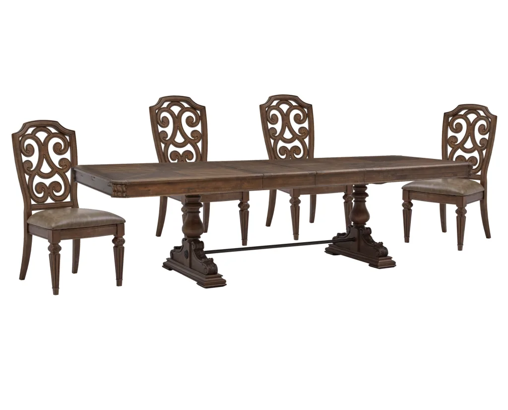 HuntingtonBrownTrestleTable5pcSet1_ejcn07