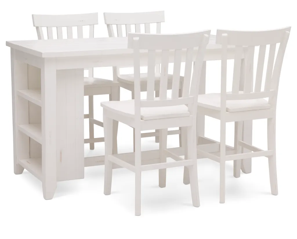 Madaket5PieceCounterHeightTableDistressedWhiteTurn_lh440b