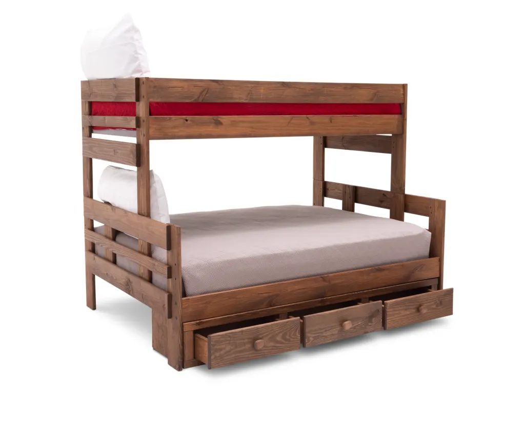 MoabTwinFullBunkBedwith3DrawerUnderdresserChestnutTurnDrawers_fe6jsr