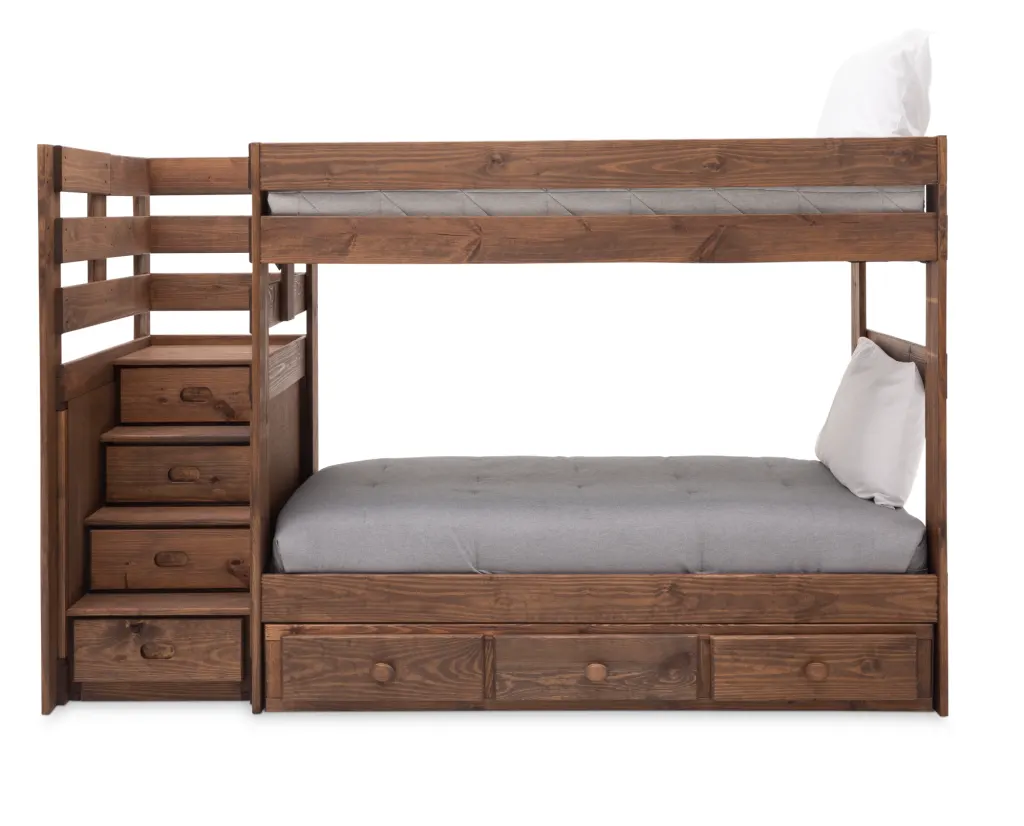 MoabTwinTwinStairbedwith3DrawerUnderdresserChestnutStairsLeft_u9erwo