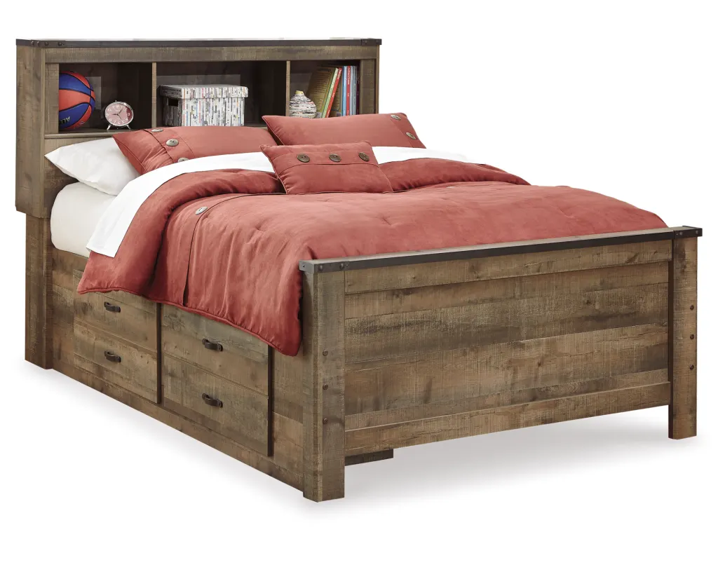 TrinellFullBookcaseStrgBed1